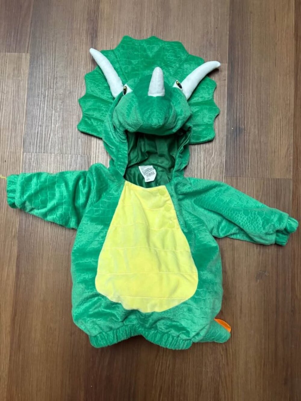 Triceratops Dinosaur Dino Baby Costume with Tail 6-12 Months Plush Outfit